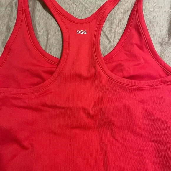 DSG Red Ribbed Racerback Tank Top - Picture 5 of 6